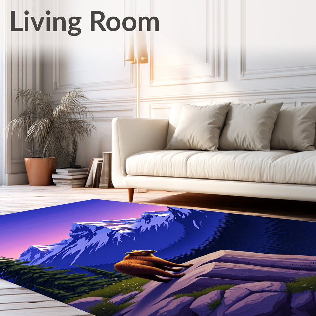 Majestic Bear Mountain Twilight Vista Rug