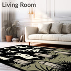 Spooky Ghost Tombstone Graveyard Scene Rug