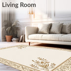 Ornate Gold Leaf Border Rug