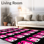 Hot Pink Number Grid Rug