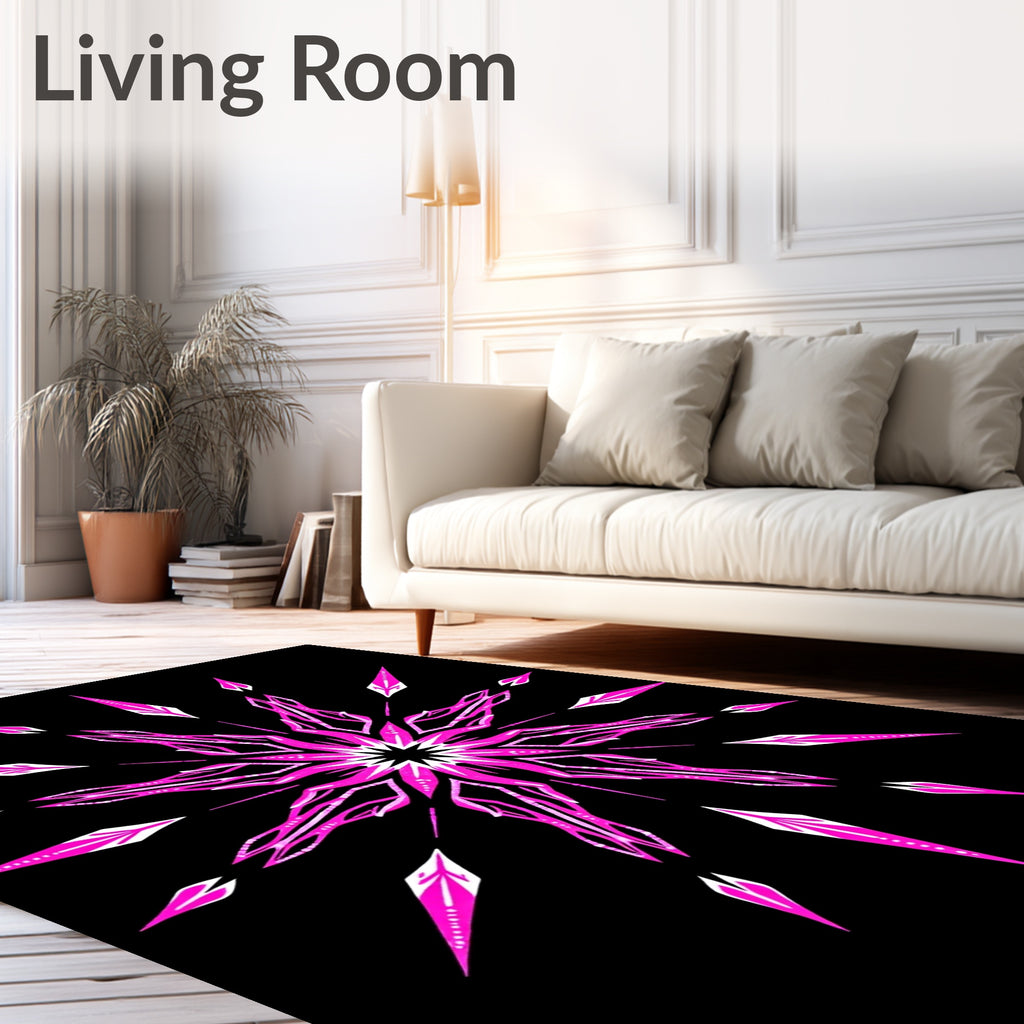 Vibrant Pink Starburst Bloom Rug