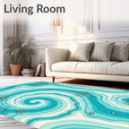 Oceanic Swirl Coral Branch Rug