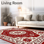 Crimson Floral Medallion Palace Rug