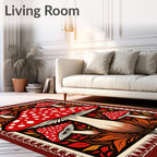 Crimson Fly Agaric Forest Companions Rug