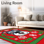Festive Dog Snowflake Festive Holiday Rug