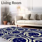 Celestial Swirl Moon Stars Rug