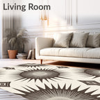 Sunburst Geo Diamond Brown Cream Rug