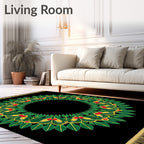 Verdant Festive Wreath Jewel Accents Rug
