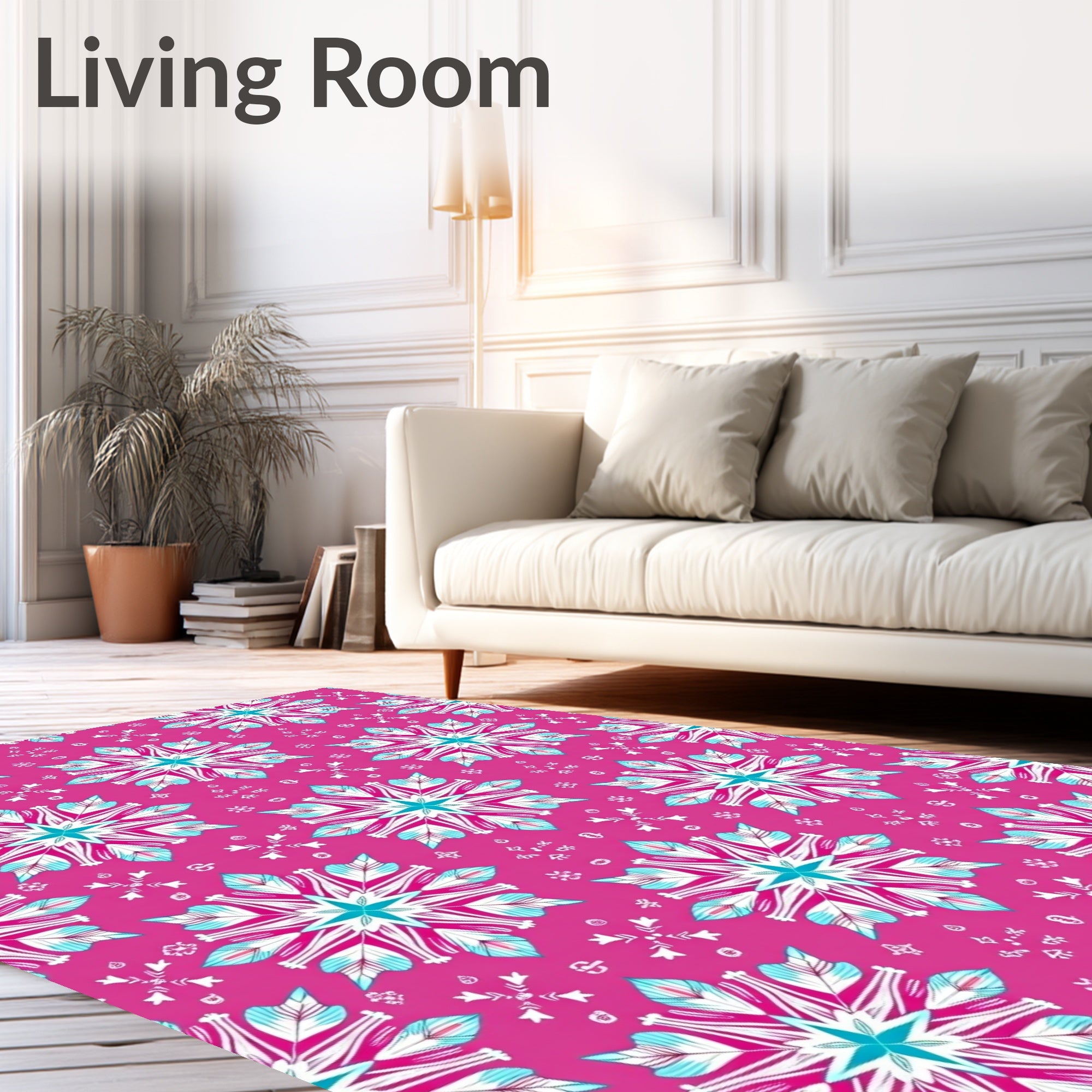 Vibrant Fuchsia Starburst Bloom Rug