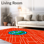 Jolly Blue Faced Monster Abstract Rug