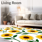 Golden Yellow Sunflower Garden Bloom Rug