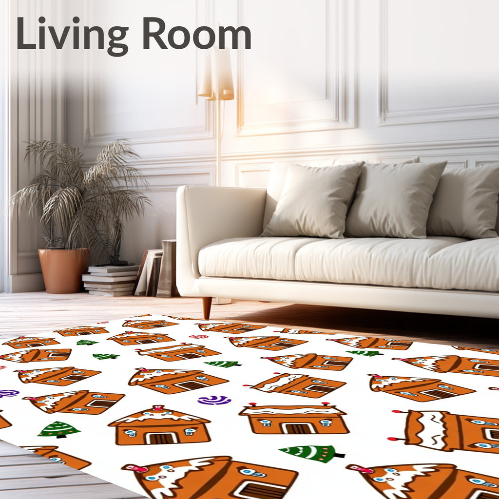 Gingerbread Houses with Candy Swirls Rug
