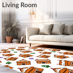 Gingerbread Houses with Candy Swirls Rug