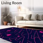 Vibrant Pink Cosmic Nebula Planets Rug