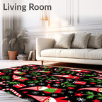 Festive Gnomes Candy Cane Holly Scatter Rug