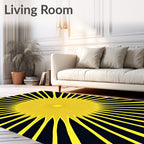 Radiant Yellow Sunburst Rays Rug