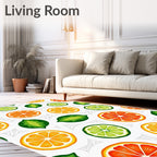 Citrus Fruit Slice Splash Rug