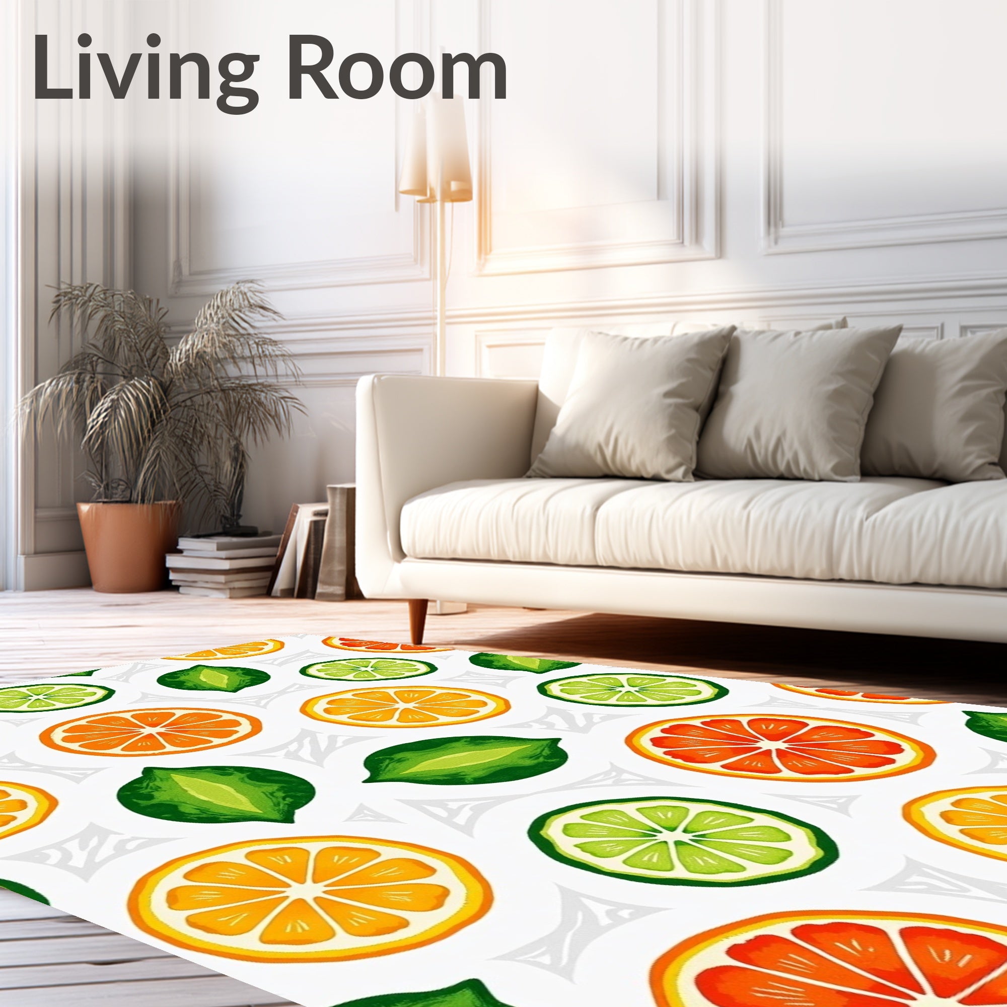 Citrus Fruit Slice Splash Rug
