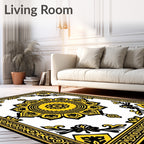 Sunburst Yellow Black Medallion Harmony Rug