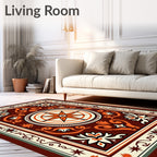 Ornate Coral Compass Rose Rug