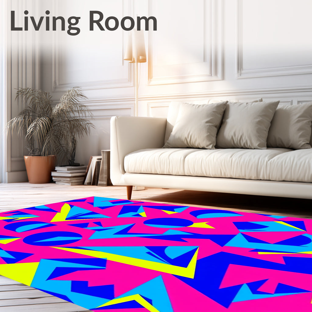Radical Geometric Retro Shapes Rug