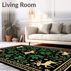 Golden Deer Holly Meadow Rug