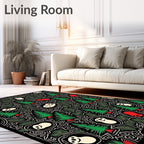 Whimsical Green Forest Panda Encounter Rug