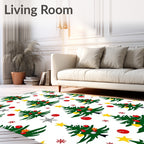 Festive Evergreen Christmas Tree Garland Rug