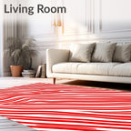 Bold Red Abstract Zebra Stripes Rug