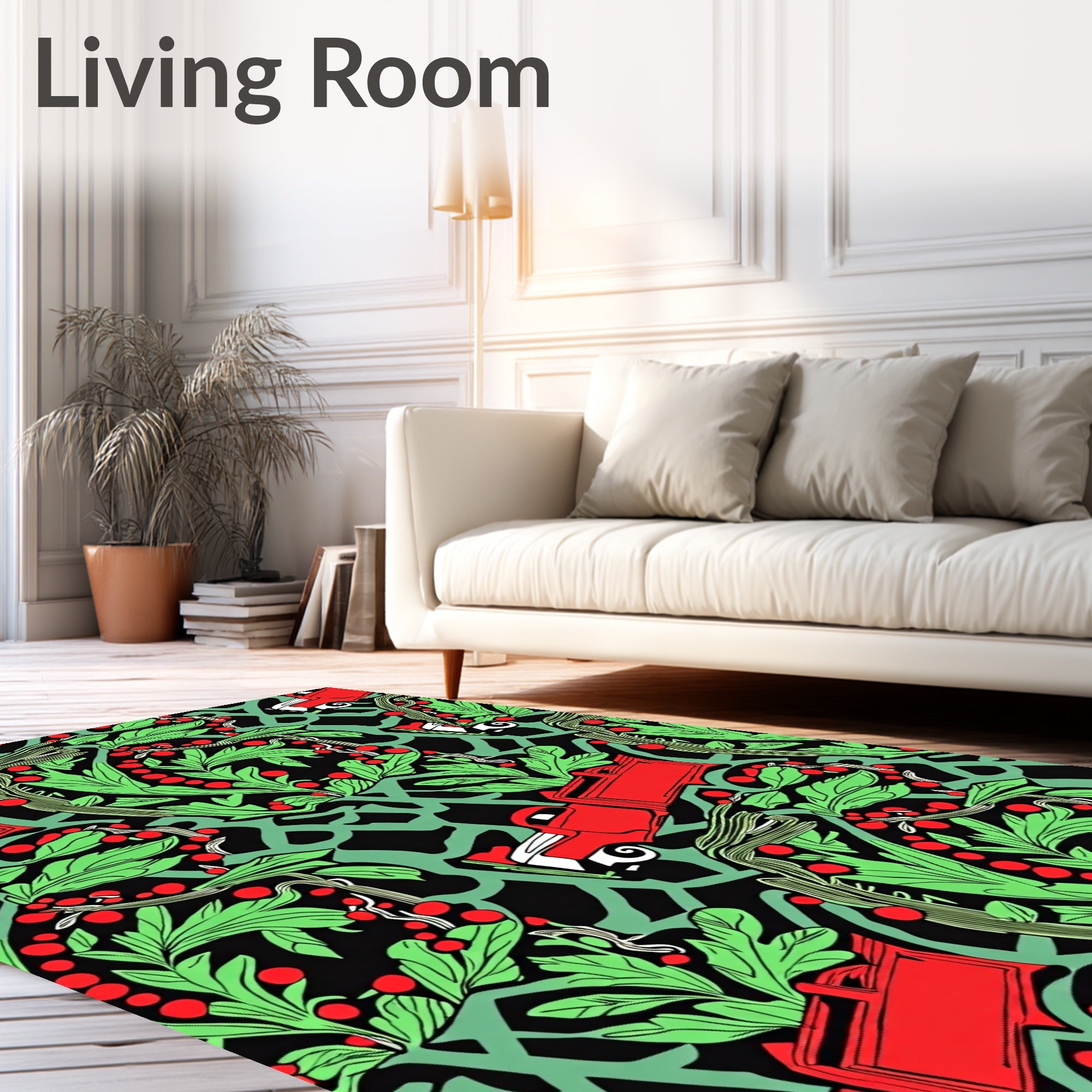 Red Truck Holly Berry Garden Rug