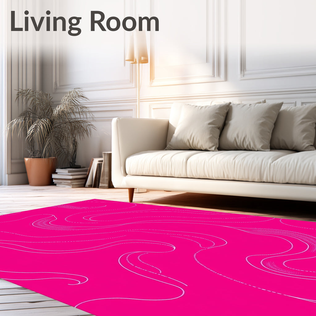 Flamboyant Pink Swirl Dot Rug