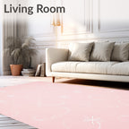 Pale Pink Floral Swirl Sketch Rug
