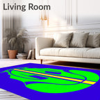 Bold Neon Green Abstract Shape Rug