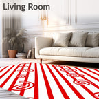 Bold Red Swirl Stripe Rug