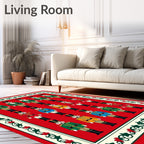 Crimson Red Nutcracker Soldier Array Rug