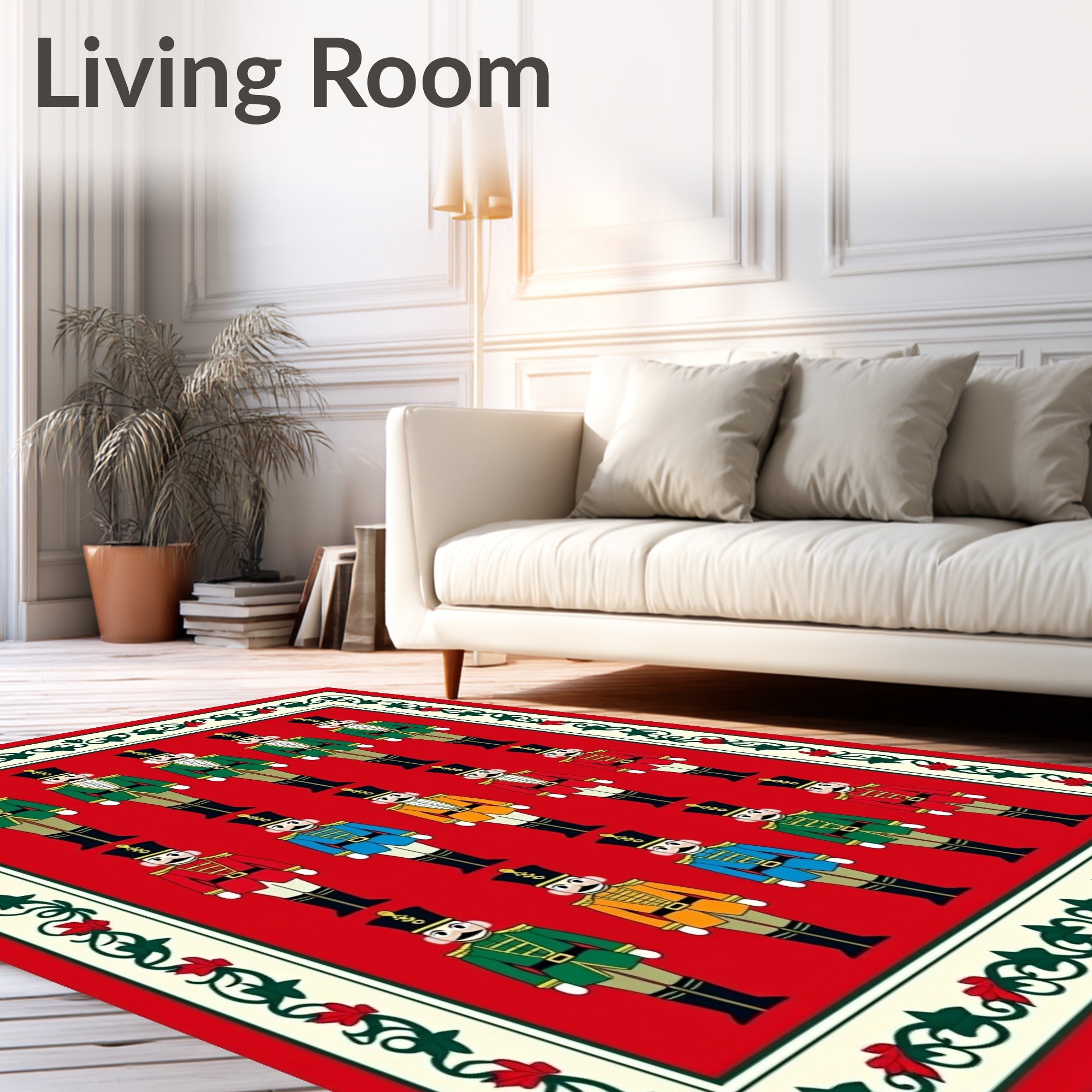 Crimson Red Nutcracker Soldier Array Rug