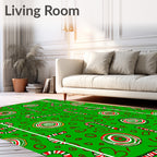Festive Green Candy Cane Swirl Rug