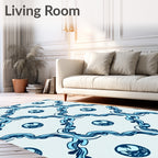 Navy Blue Intertwined Lattice Rug