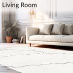 Pale Gray Veined Marble Surface Rug