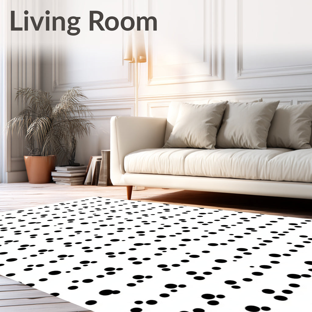 Minimalist Black Dot Cluster Array Rug
