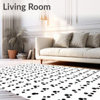 Minimalist Black Dot Cluster Array Rug