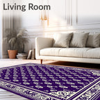 Deep Purple Cream Tribal Mask Rug