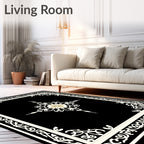 Ivory Geometric Floral Centerpiece Rug
