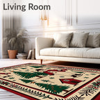 Festive Snowman Forest Christmas Rug