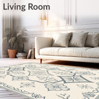 Classic Gray Floral Medallion Symmetry Rug