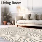 Subtle Gray Swirl Abstract Rug