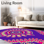 Vibrant Fuchsia Mandala Medallion Rug