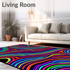 Vibrant Neon Swirl Stripe Rug