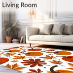 Autumn Pumpkin Maple Leaf Collage Rug