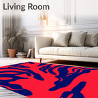 Vibrant Scarlet Wavy Flow Rug